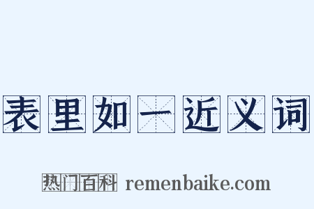 表里如一近义词是什么意思的图片